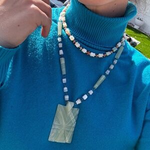 2 onyx stone necklaces